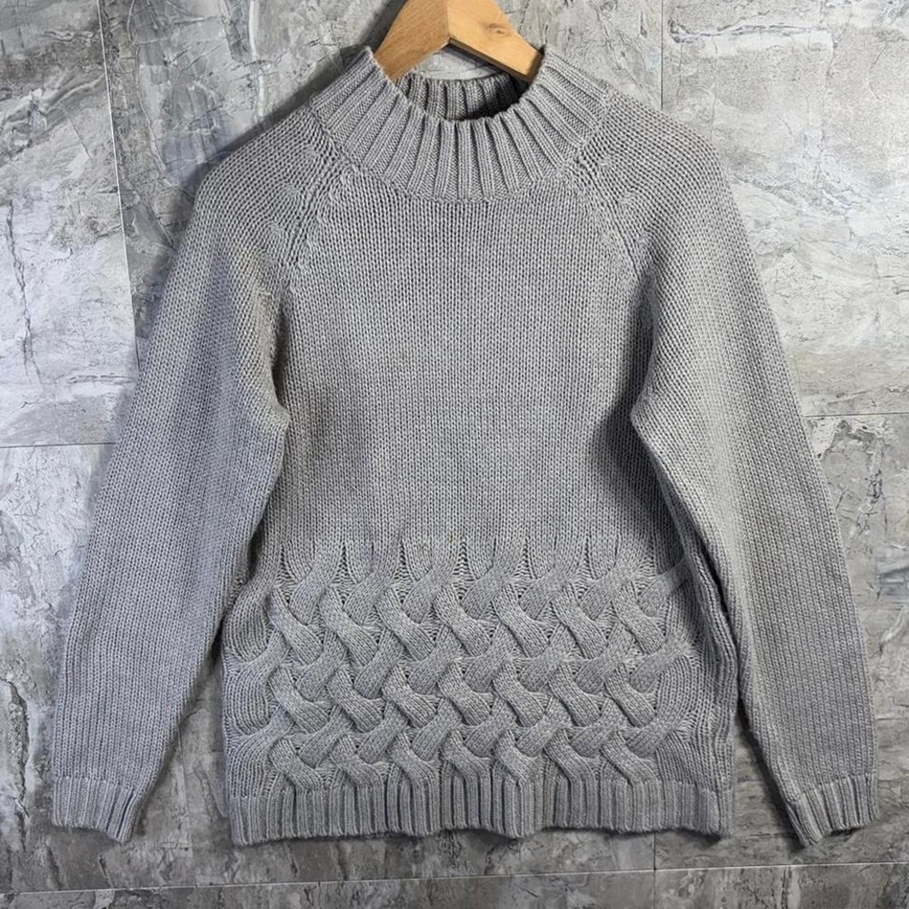 SIMPLY VERA VERA WANG GRAY SWEATER, CROSS HATCH‎ KNIT, ACRYLIC BLEND, M